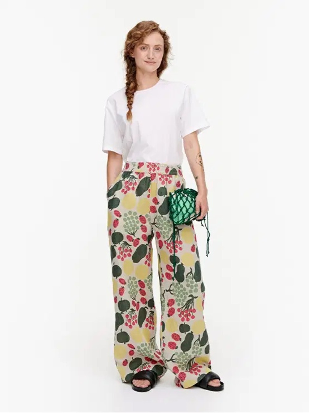 Marimekko  Fruit-Print Wide Leg Pants - Multicolor